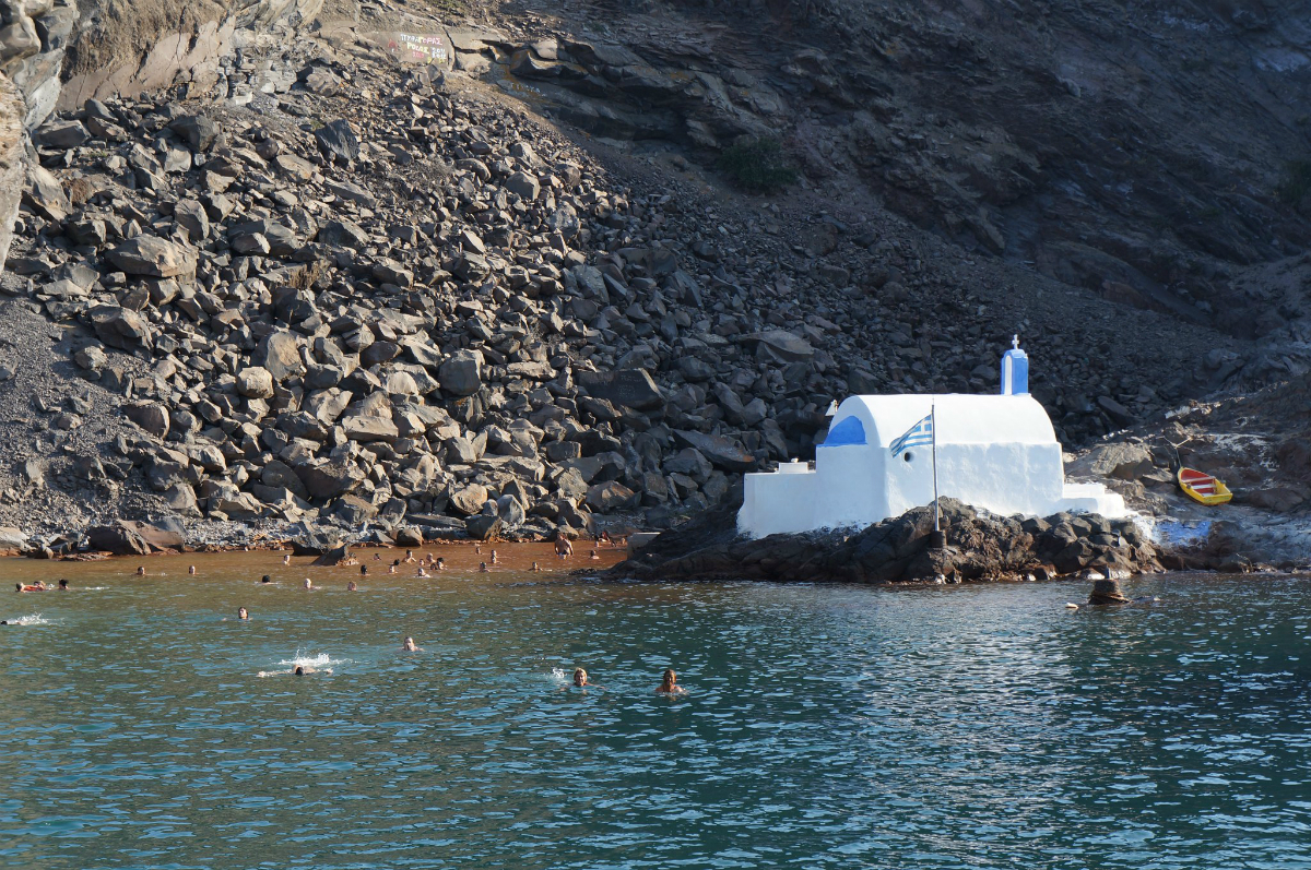 Hot Springs swim spot in Santorini