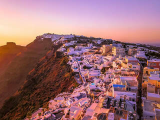 The Caldera dressed in Santorini sunset view hues